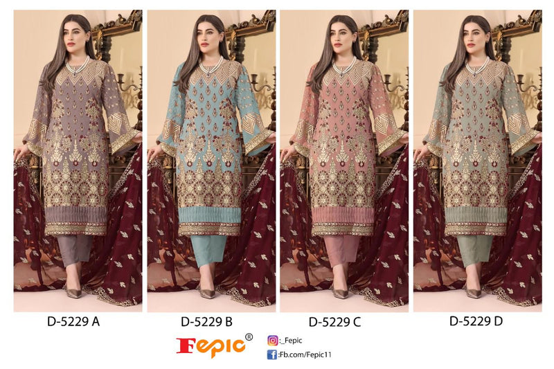 FEPIC ROSEMEEN DNO- D 5229 GEORGETTE EMBROIDERED SUIT Anant Tex Exports Private Limited