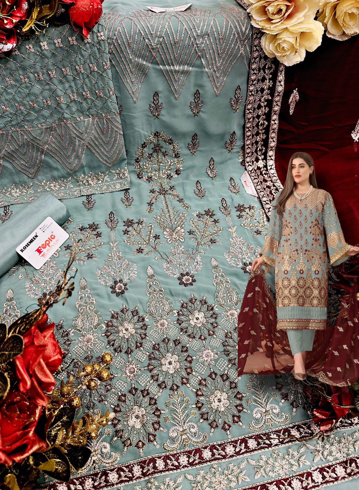 FEPIC ROSEMEEN DNO- D 5229 GEORGETTE EMBROIDERED SUIT Anant Tex Exports Private Limited