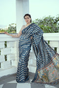 LEHERIYA SAREE WITH KALAMKARI PEACOCK PALLU Anant Tex Exports Private Limited
