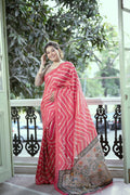 LEHERIYA SAREE WITH KALAMKARI PEACOCK PALLU Anant Tex Exports Private Limited