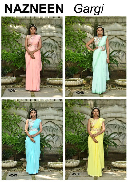 NAZNEEN GARGI 4247 SERIES GEORGETTE SAREE Anant Tex Exports Private Limited