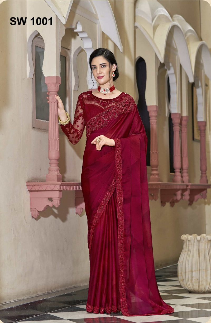 Tfh Soft Satin Silk Saree Anant Tex Exports Private Limited