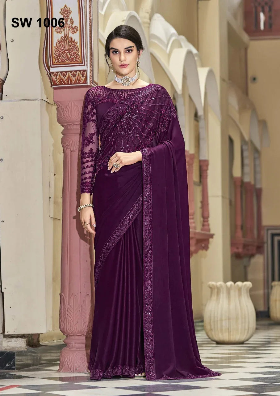 Tfh Soft Satin Silk Saree Anant Tex Exports Private Limited