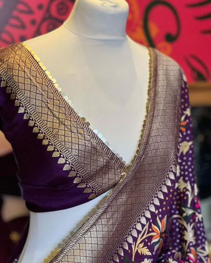 Heavy Jaccard Silk With Sequins Lace Border Saree Anant Tex Exports Private Limited