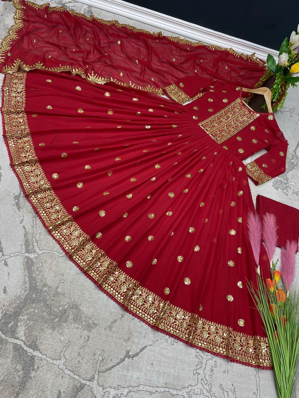 Heavy Faux Georgette With Embroidery Sequins Gown Anant Tex Exports Private Limited
