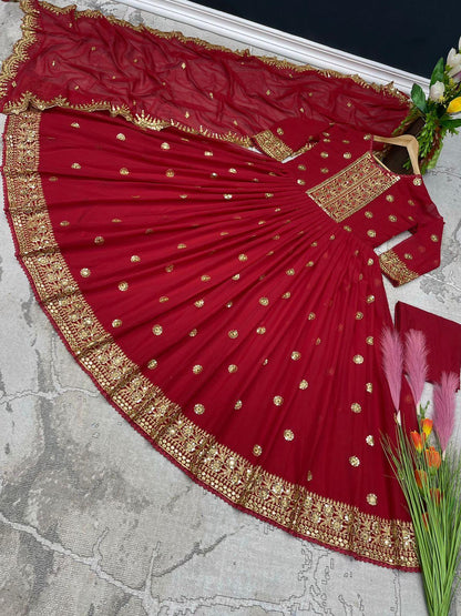 Heavy Faux Georgette With Embroidery Sequins Gown Anant Tex Exports Private Limited