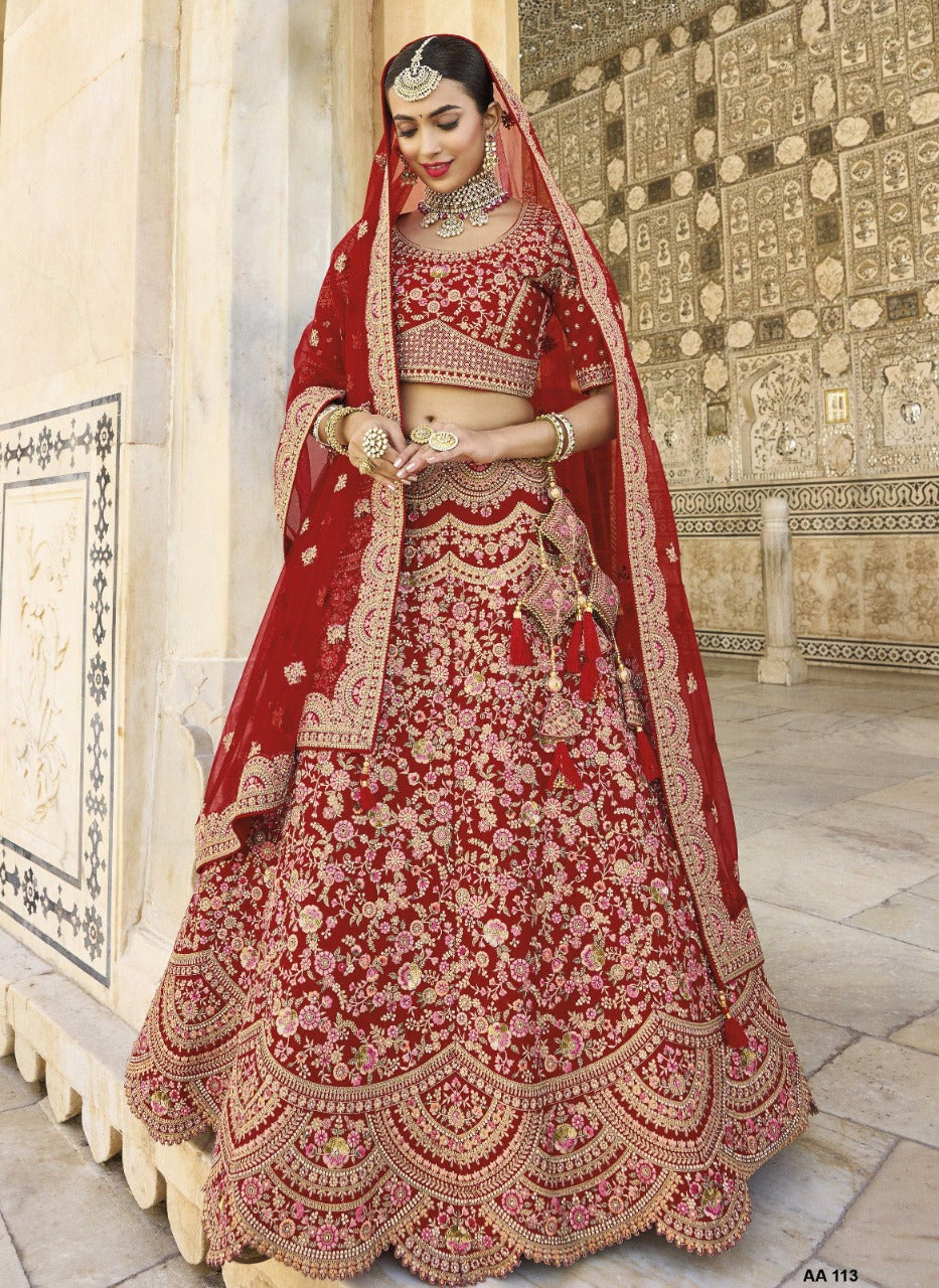BRIDAL LEHENGA CHOLI COLLECTION D.NO -AA-113 Anant Tex Exports Private Limited