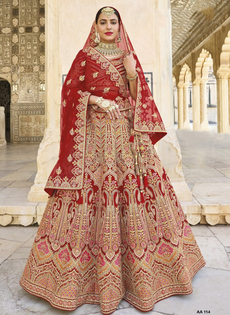 BRIDAL LEHENGA CHOLI COLLECTION D.NO -AA-114 Anant Tex Exports Private Limited