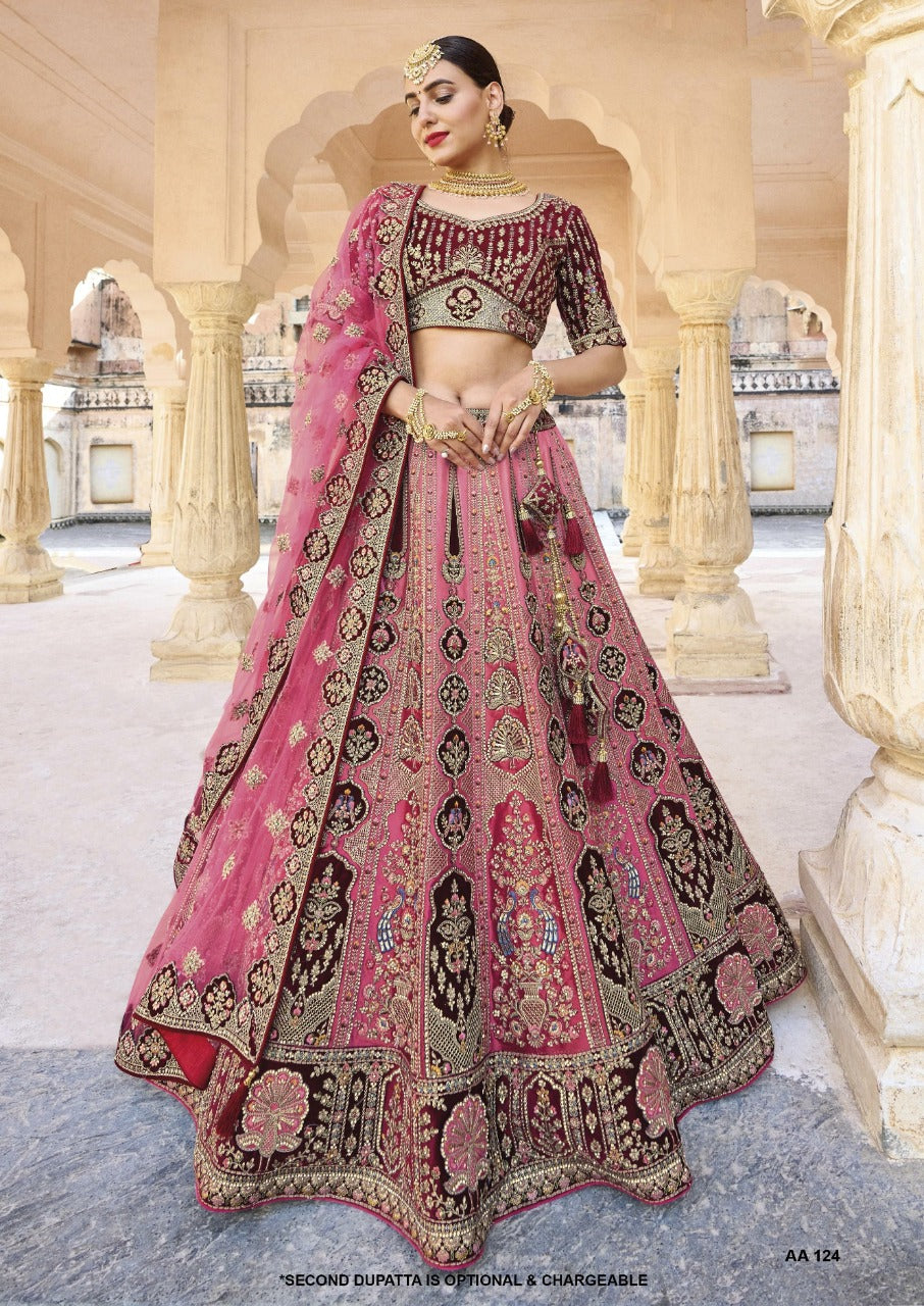 BRIDAL LEHENGA CHOLI COLLECTION D.NO -AA-124 Anant Tex Exports Private Limited