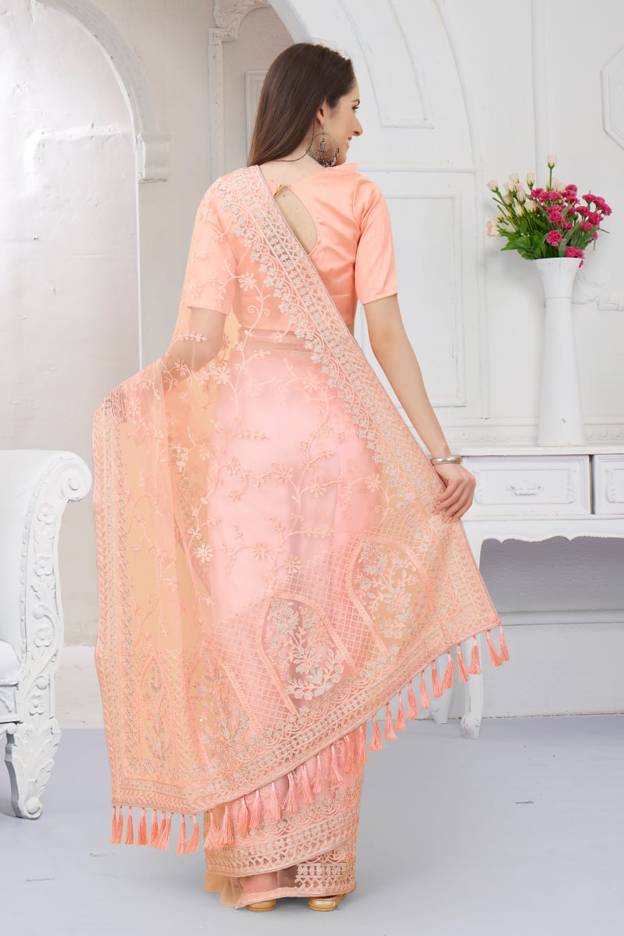 Taj Heavy Butterfly Net Saree Anant Tex Exports Private Limited