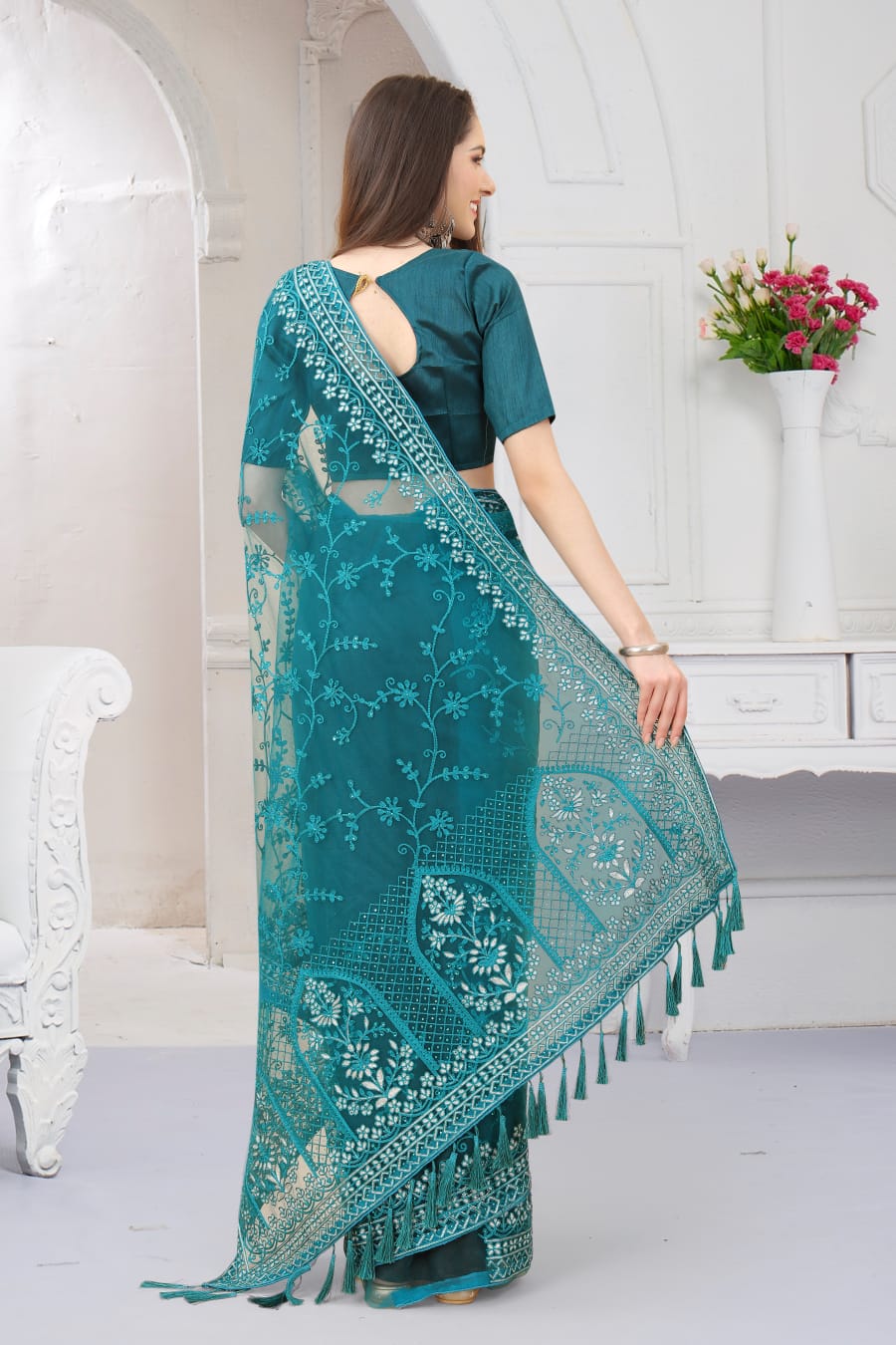 Taj Heavy Butterfly Net Saree Anant Tex Exports Private Limited