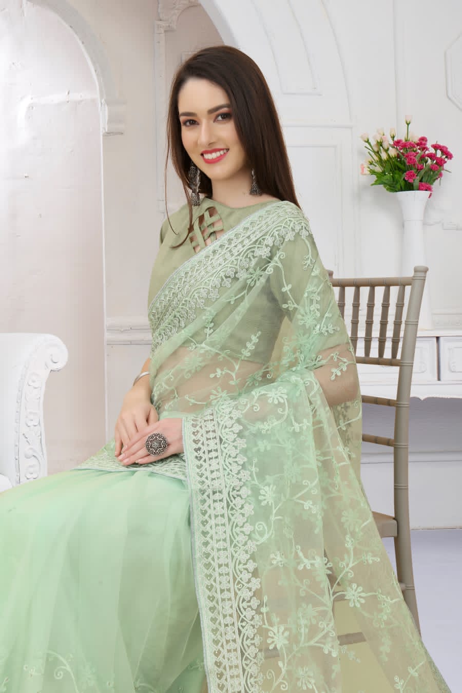 Taj Heavy Butterfly Net Saree Anant Tex Exports Private Limited