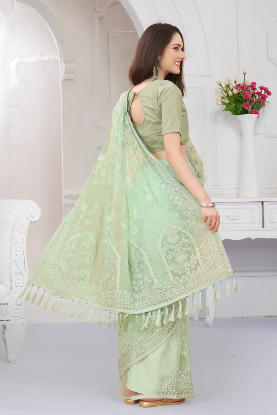 Taj Heavy Butterfly Net Saree Anant Tex Exports Private Limited