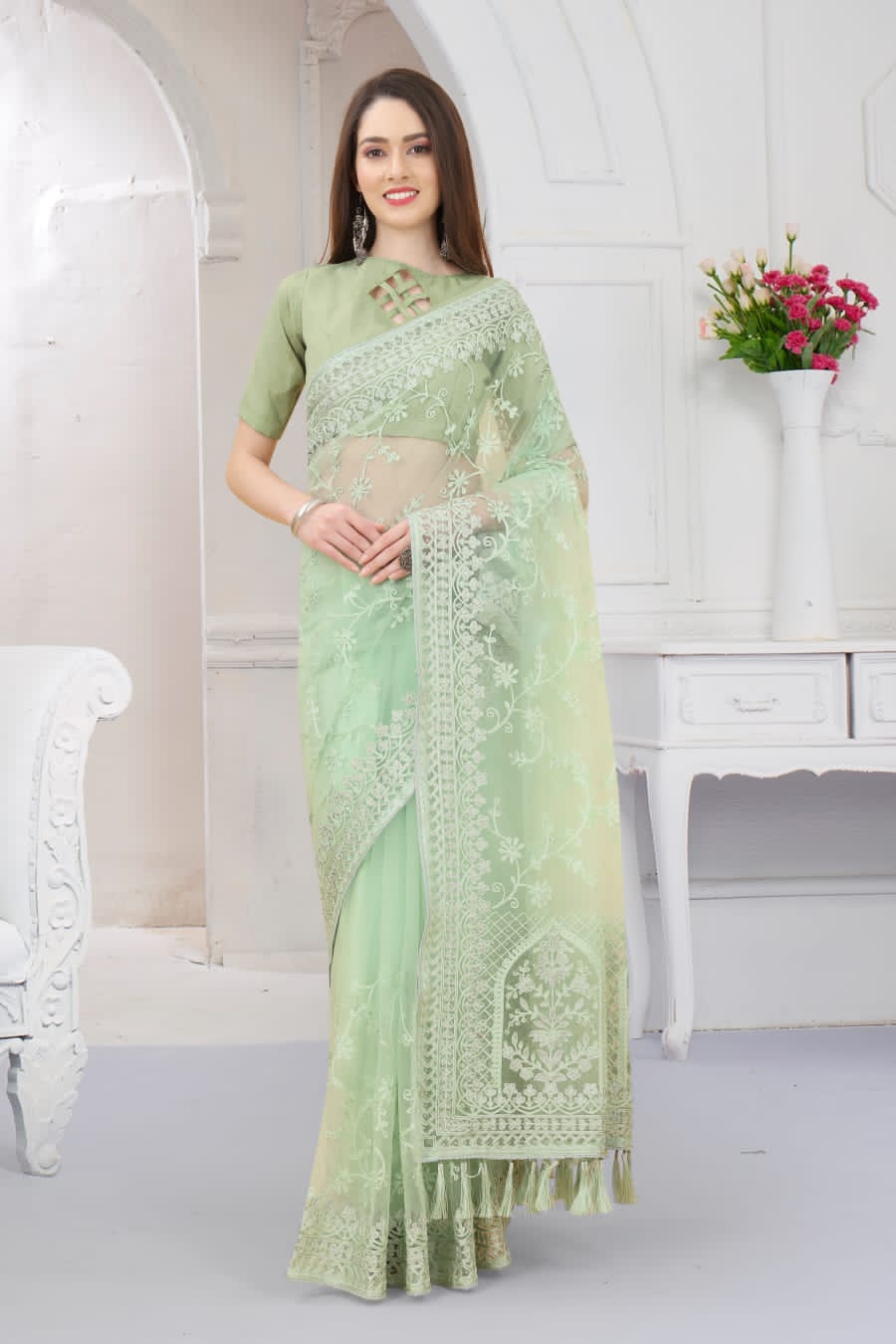 Taj Heavy Butterfly Net Saree Anant Tex Exports Private Limited