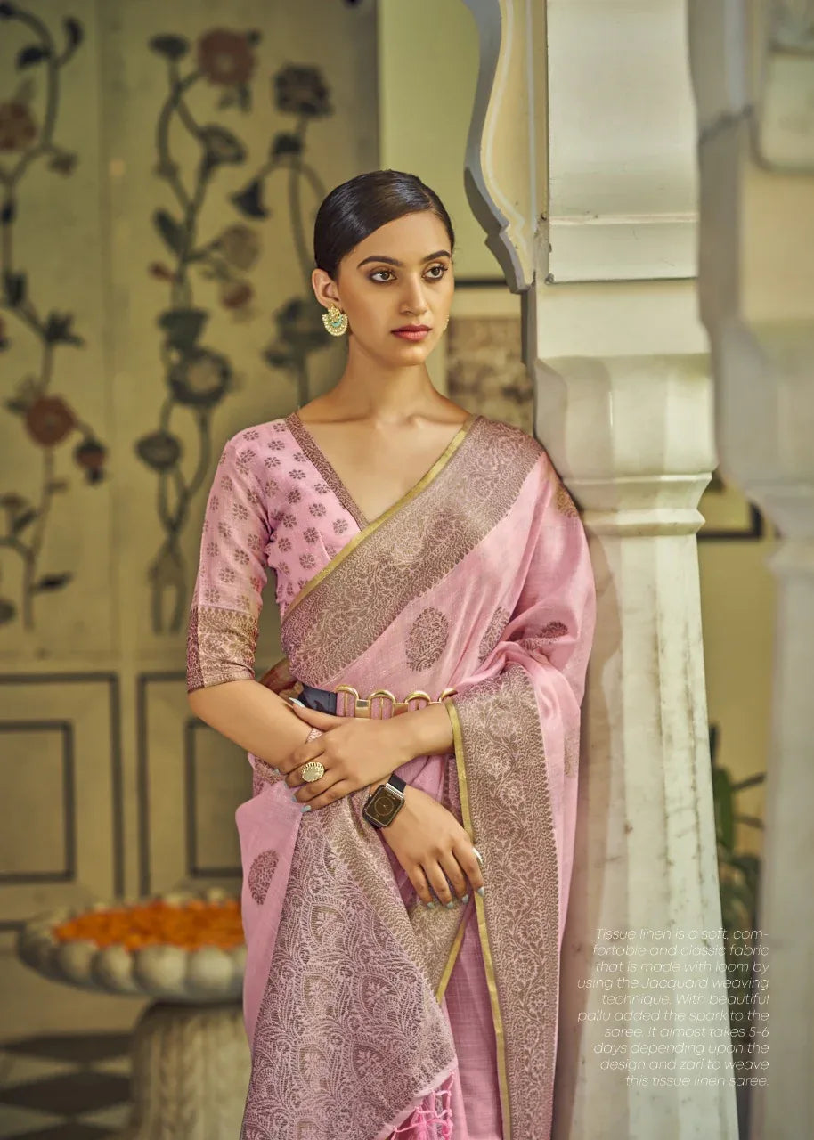 JENNA SOFT LINEN FESTIVE WEAR SAREE Anant Tex Exports Private Limited