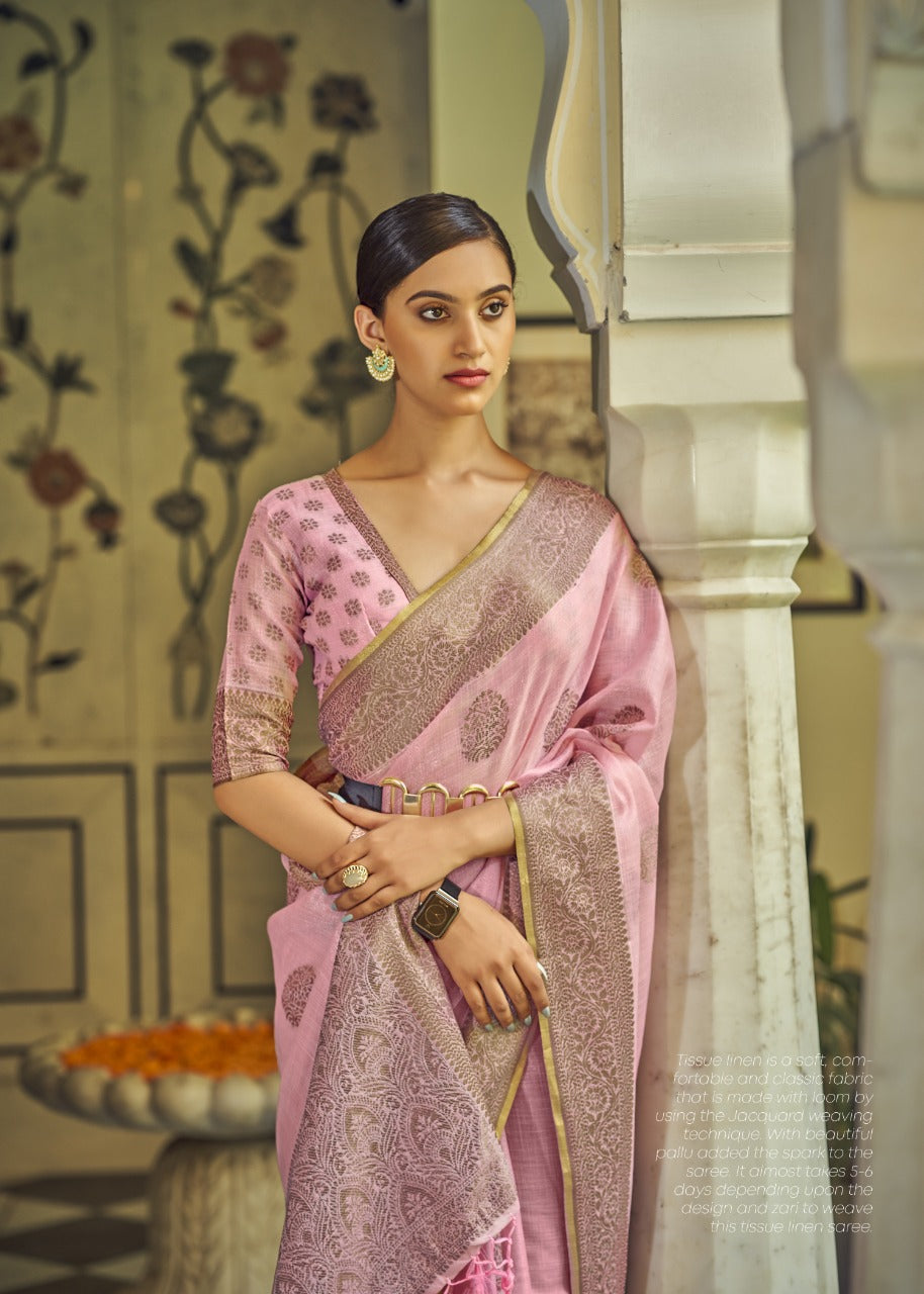 JENNA SOFT LINEN FESTIVE WEAR SAREE Anant Tex Exports Private Limited