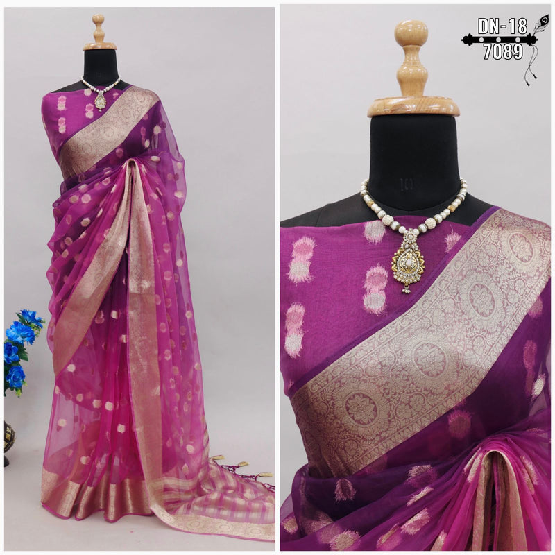 NEW ORGANZA SILK WITH BEAUTIFUL COLORS SAREE Anant Tex Exports Private Limited