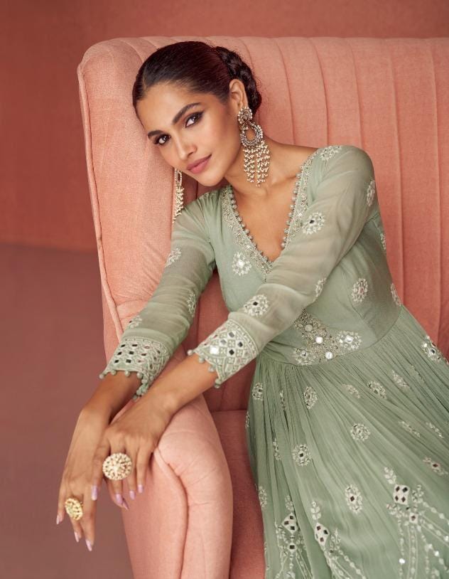 Aashirwad Aroma 9423-9427 Series Real Georgette Fancy Embroidered Salwar Suit Anant Tex Exports Private Limited