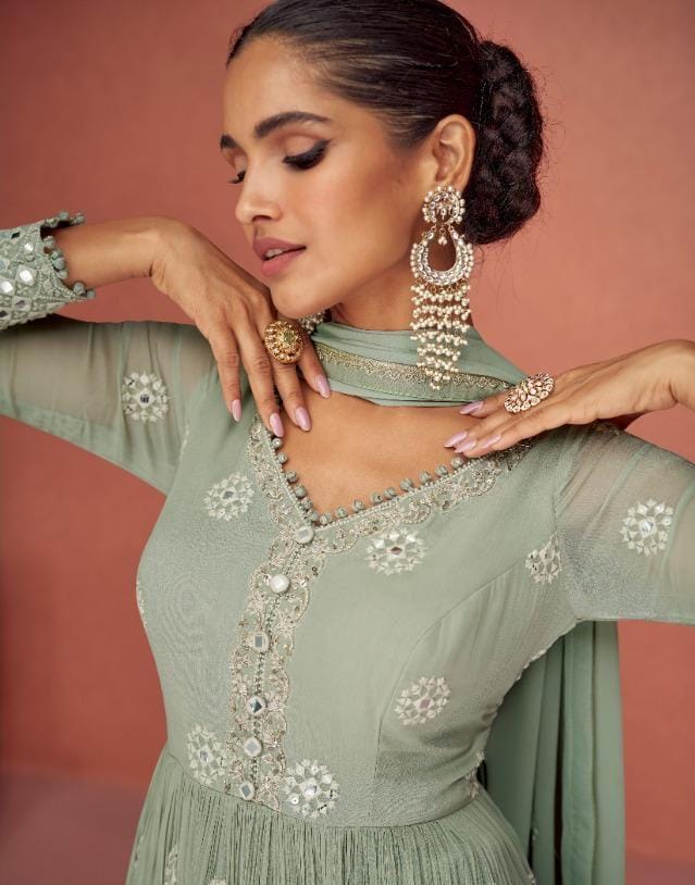 Aashirwad Aroma 9423-9427 Series Real Georgette Fancy Embroidered Salwar Suit Anant Tex Exports Private Limited