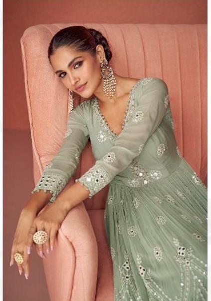 Aashirwad Aroma 9423-9427 Series Real Georgette Fancy Embroidered Salwar Suit Anant Tex Exports Private Limited