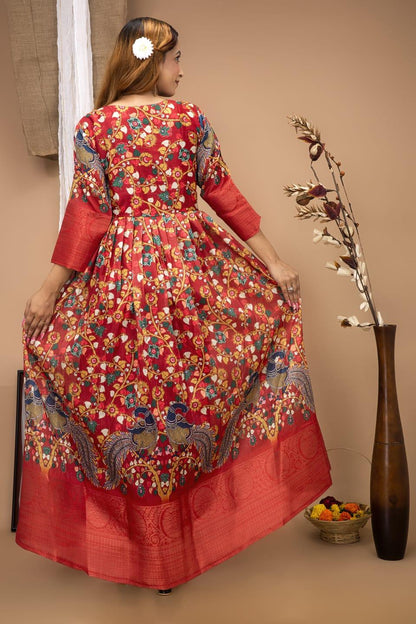 Festival Special South Indian kalamkari Gown Anant Tex Exports Private Limited