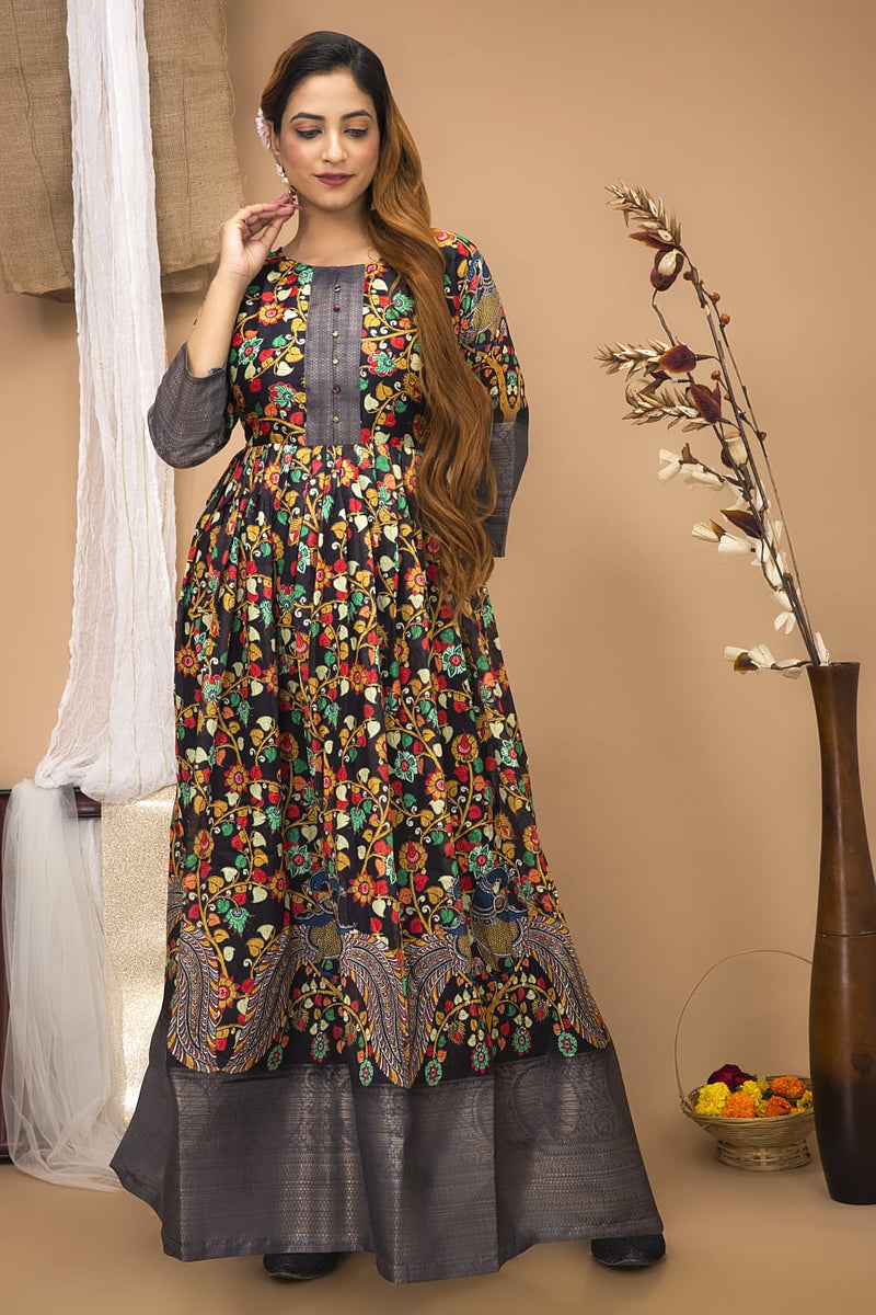 Festival Special South Indian kalamkari Gown Anant Tex Exports Private Limited