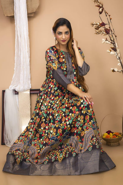 Festival Special South Indian kalamkari Gown Anant Tex Exports Private Limited