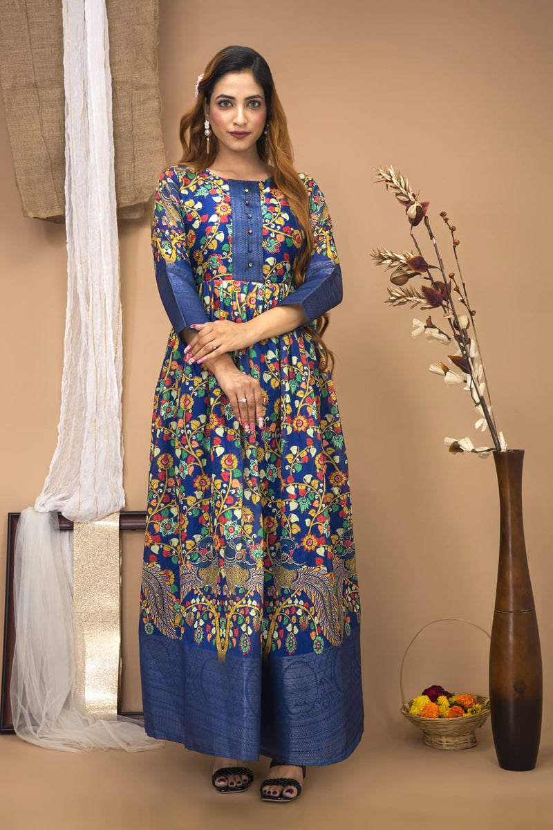 Festival Special South Indian kalamkari Gown Anant Tex Exports Private Limited