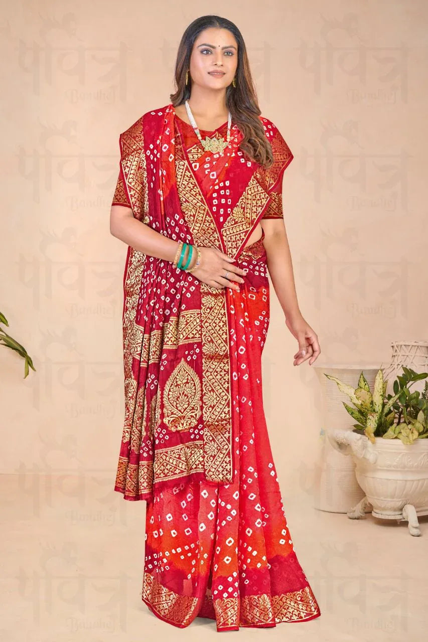 Kadambati Pure Bandhej silk saree Anant Tex Exports Private Limited