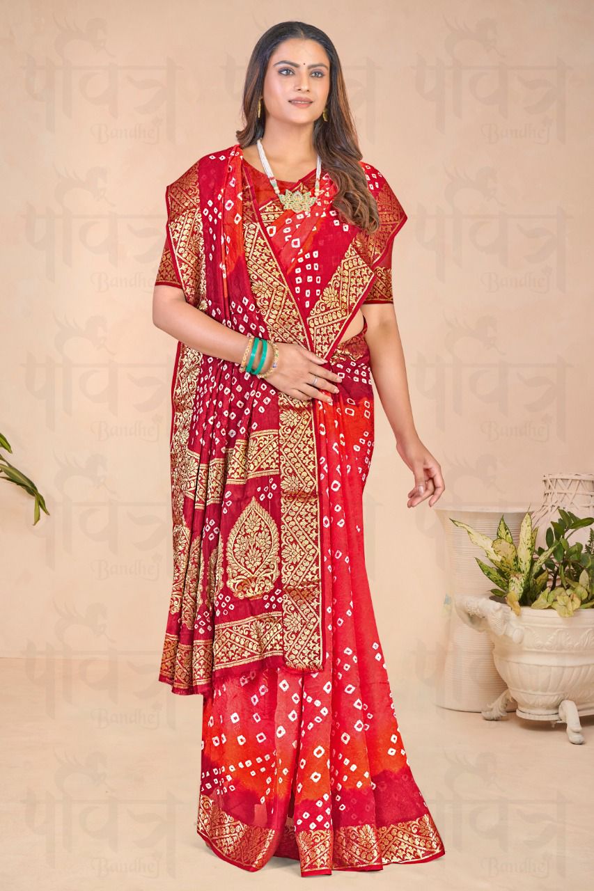 Kadambati Pure Bandhej silk saree Anant Tex Exports Private Limited