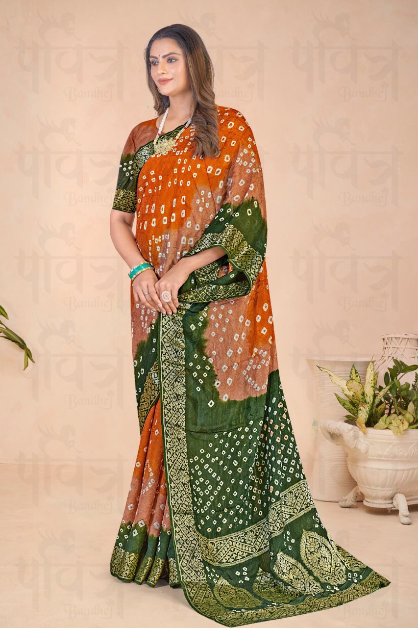 Kadambati Pure Bandhej silk saree Anant Tex Exports Private Limited