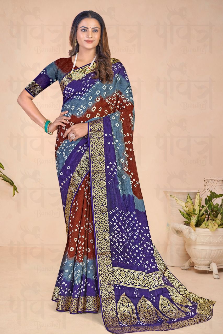 Kadambati Pure Bandhej silk saree Anant Tex Exports Private Limited