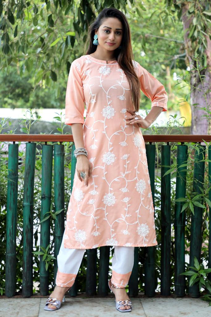 Cotton Kurti With Bottom Set KURTI