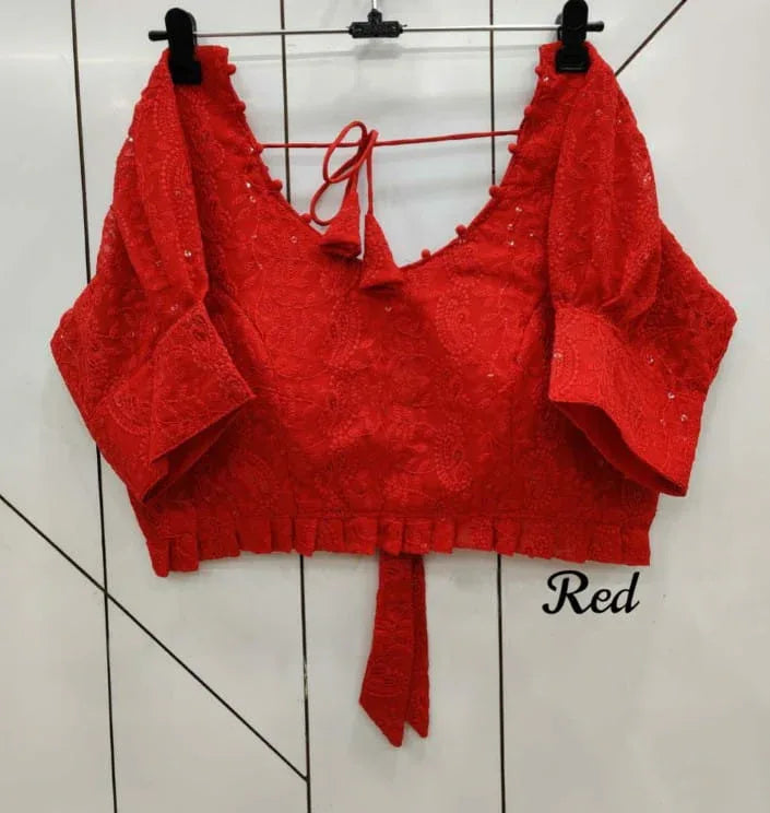 Party Wear Chikankari Blouse Anant Tex Exports Private Limited