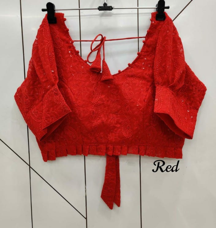Party Wear Chikankari Blouse Anant Tex Exports Private Limited