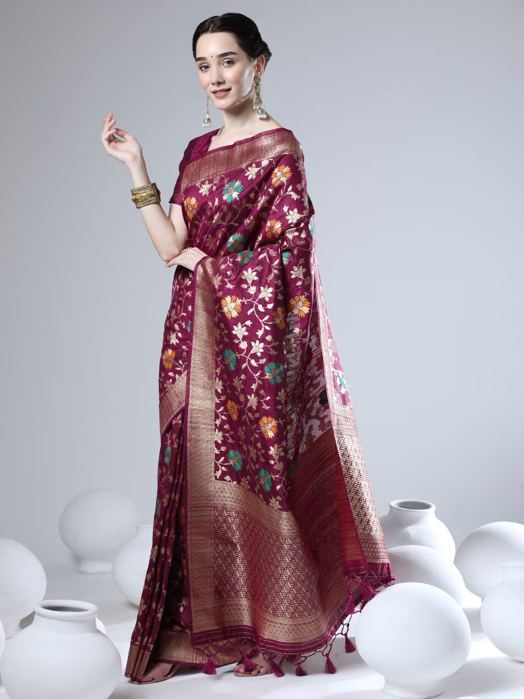 Tussar Silk Jamdani Weaving Saree Anant Tex Exports Private Limited