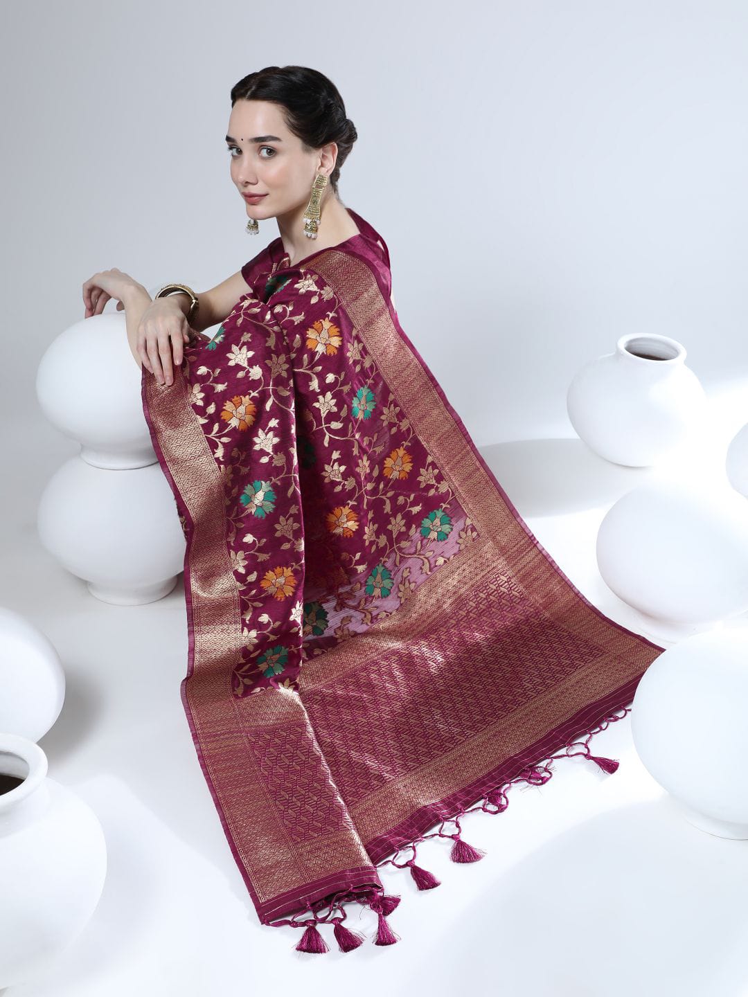 Tussar Silk Jamdani Weaving Saree Anant Tex Exports Private Limited