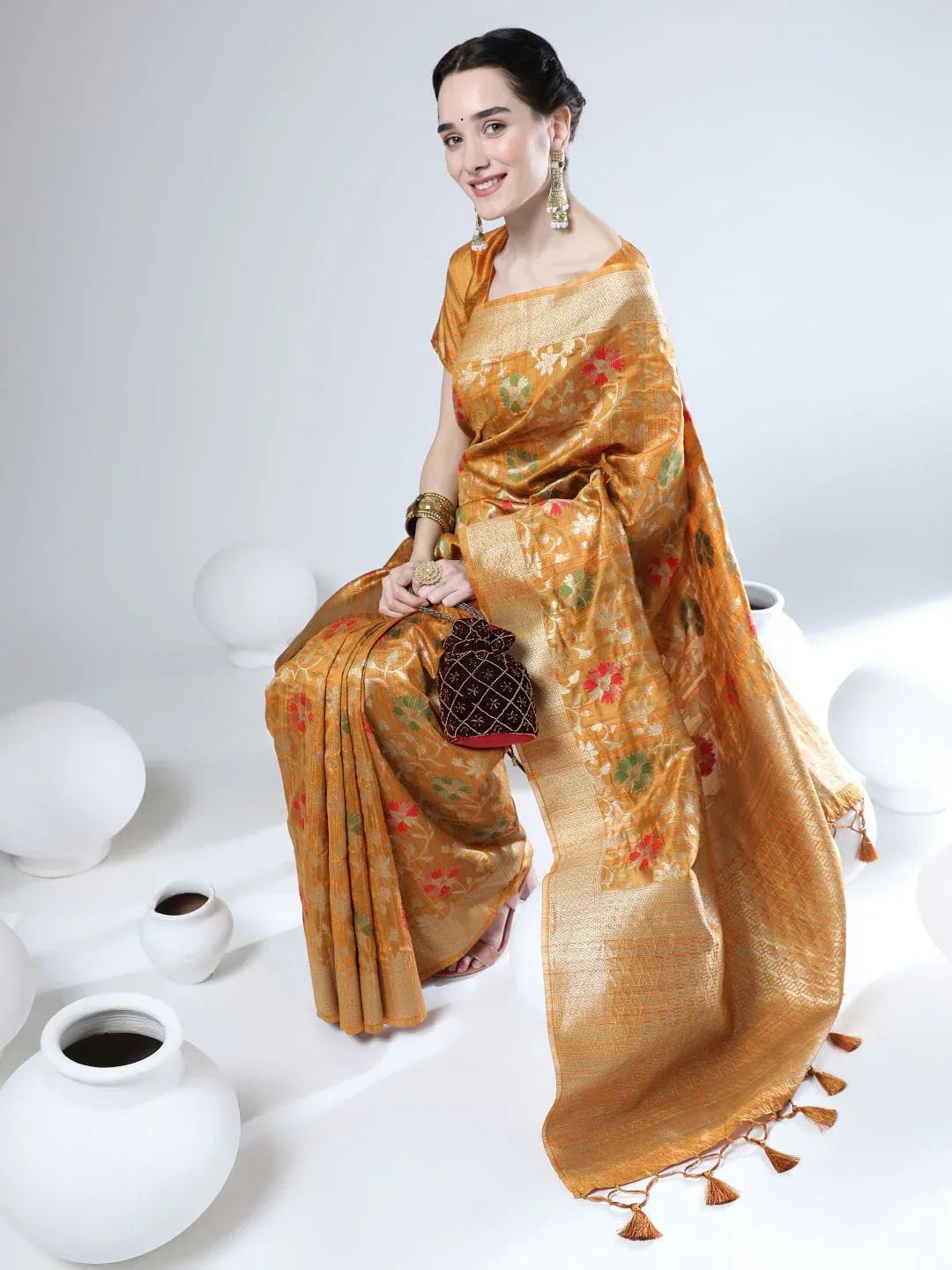 Tussar Silk Jamdani Weaving Saree Anant Tex Exports Private Limited