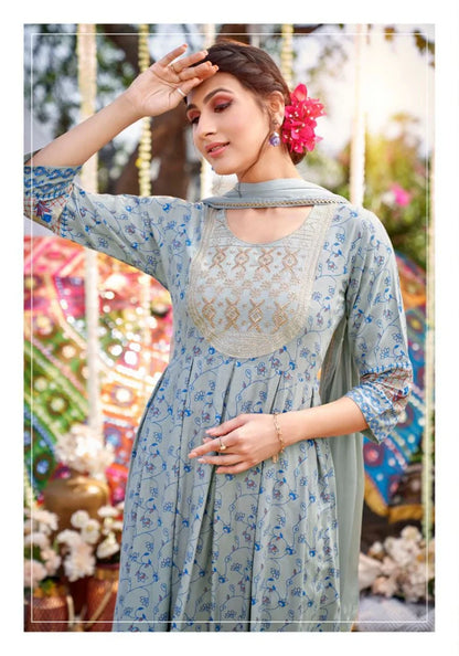 Dastoor D.no 1001 &amp; 1003 Super Fancy Gown With Dupatta Anant Tex Exports Private Limited