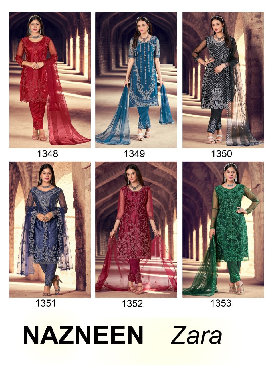 NAZNEEN ZARA 1348 SERIES EMBROIDERY SUIT Anant Tex Exports Private Limited