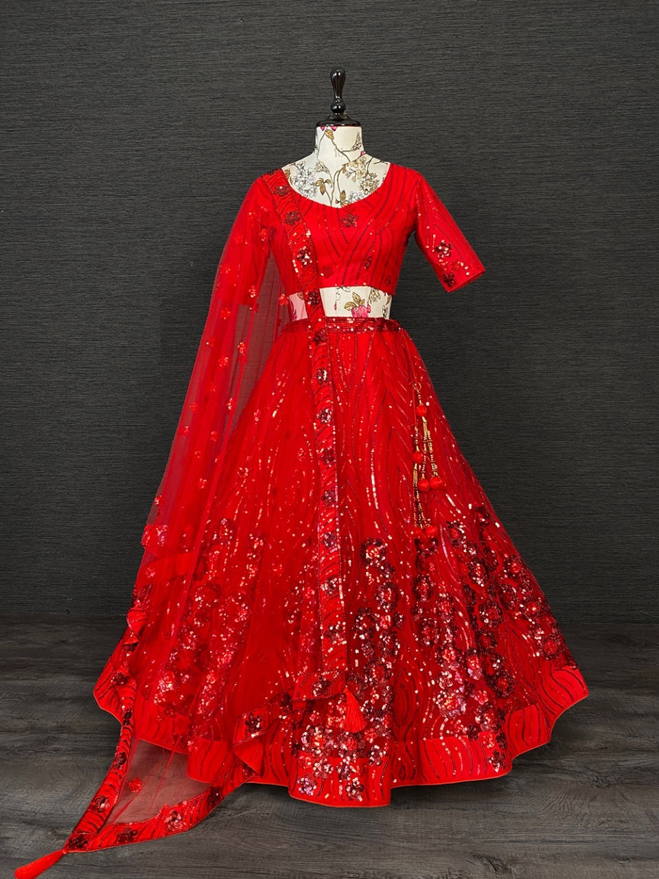 Party Wear Red Colour Lehenga Choli Anant Tex Exports Private Limited