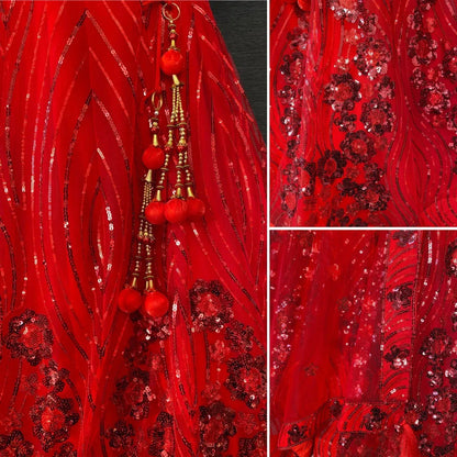 Party Wear Red Colour Lehenga Choli Anant Tex Exports Private Limited