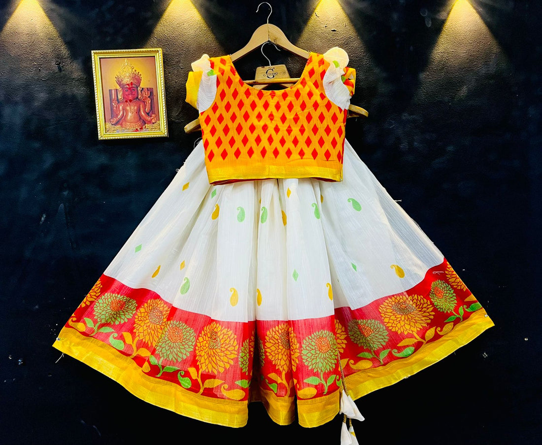 ORGANZA DIGITAL BANDHANI PRINT KIDS LEHENGA Anant Tex Exports Private Limited