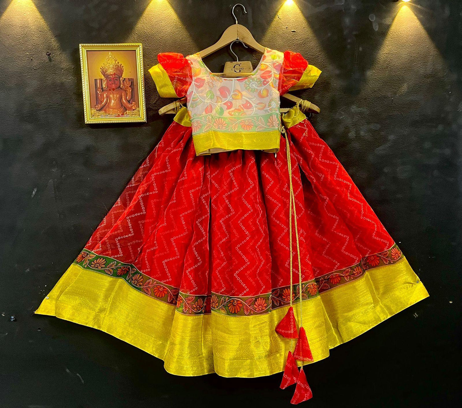 ORGANZA DIGITAL BANDHANI PRINT KIDS LEHENGA Anant Tex Exports Private Limited