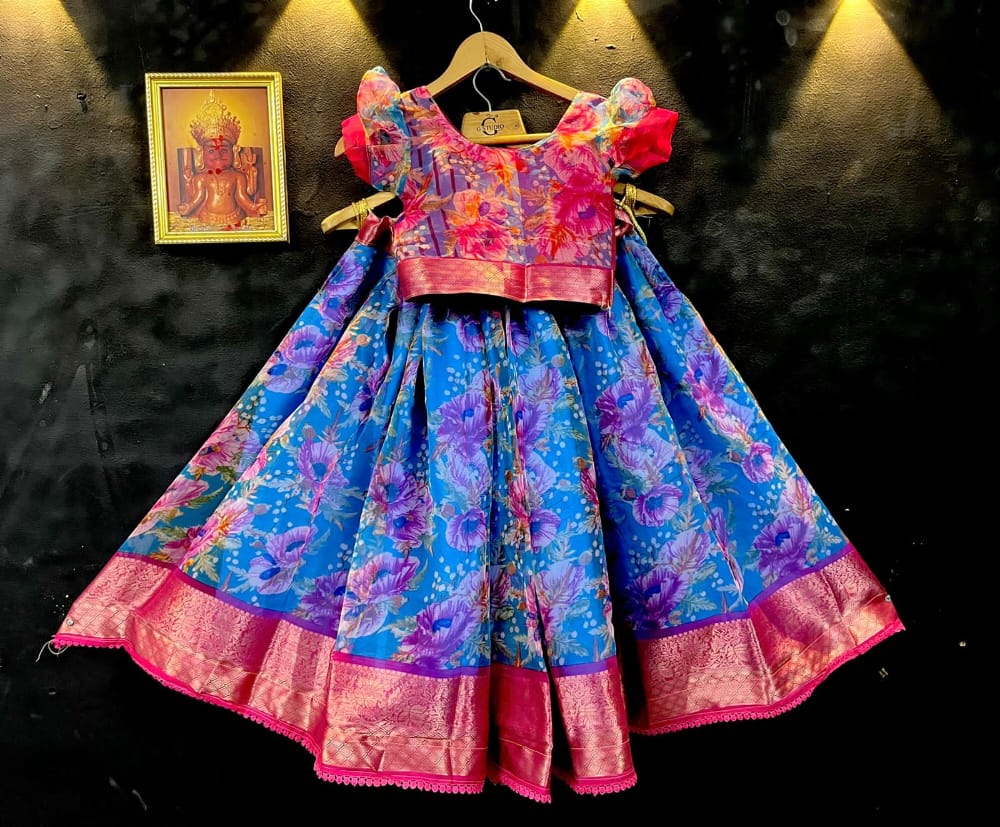 DIGITAL FLOWER PRINT KIDS LEHENGA Anant Tex Exports Private Limited