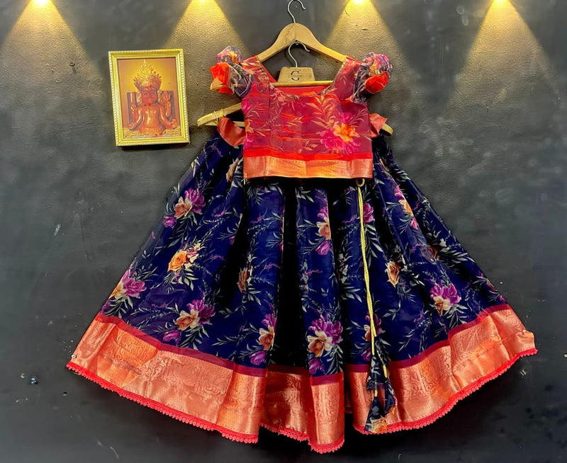 DIGITAL FLOWER PRINT KIDS LEHENGA Anant Tex Exports Private Limited