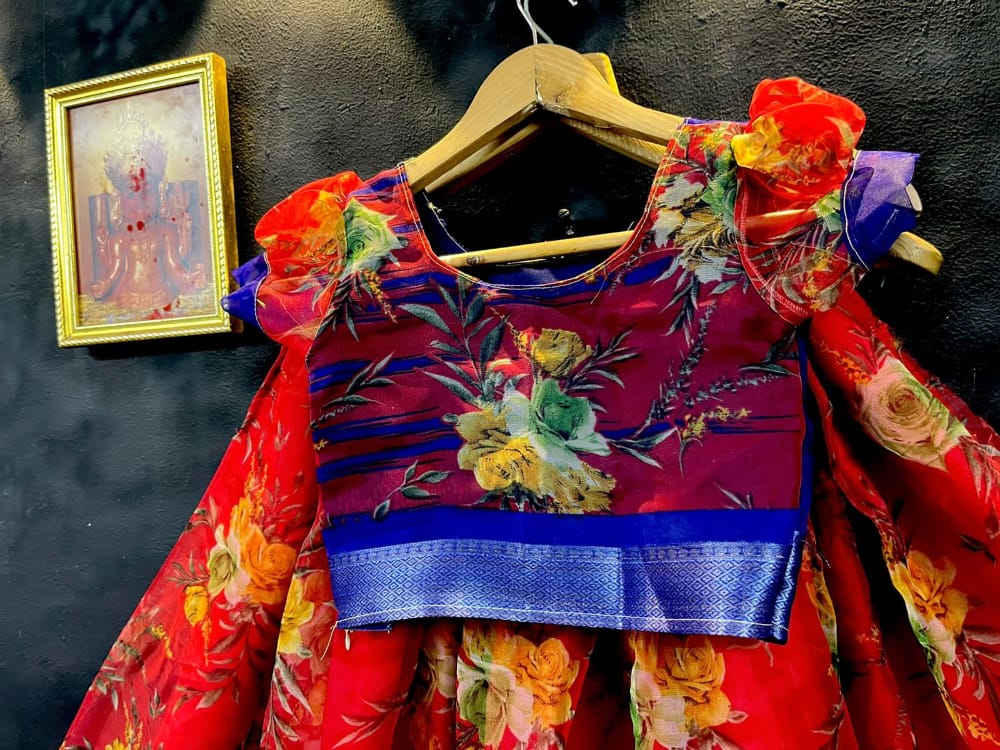 DIGITAL FLOWER PRINT KIDS LEHENGA Anant Tex Exports Private Limited