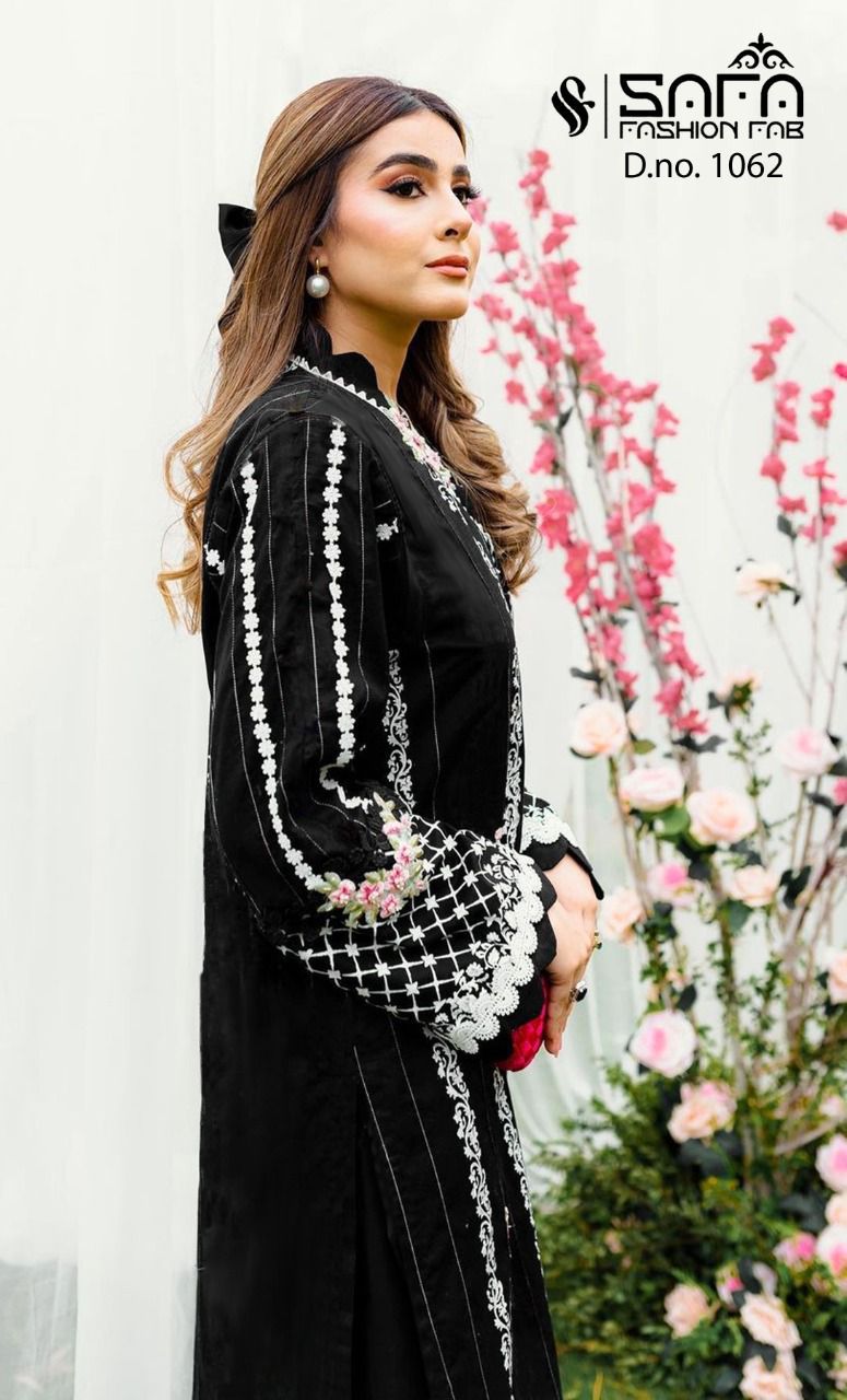 SAFA FASHION FAB 1062 BLACK PAKISTANI KURTI Anant Tex Exports Private Limited