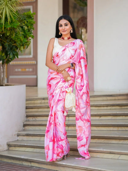 Fancy Digital print Saree Anant Tex Exports Private Limited