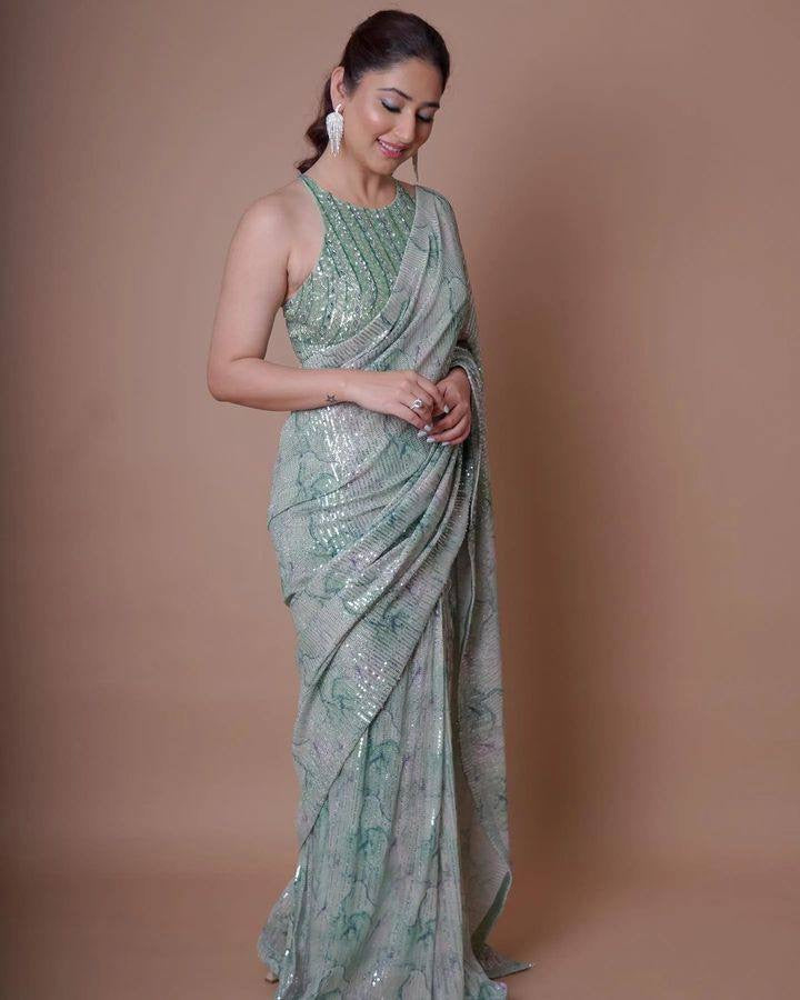 PARTY WEAR SEQUENCE EMBROIDERY WORK SAREE Anant Tex Exports Private Limited